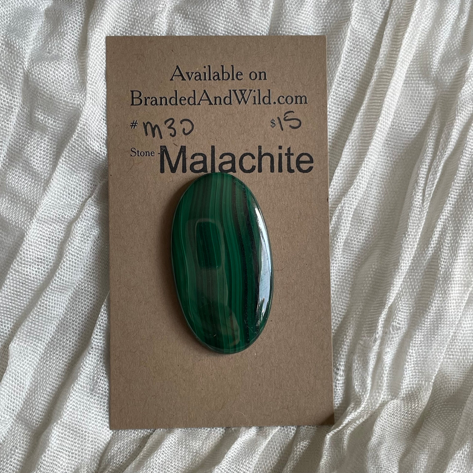 Malachite Cabochon - M30 6495AFFC-F782-49D3-9B96-9FF16A0D9CF7 Brandedandwild.com
