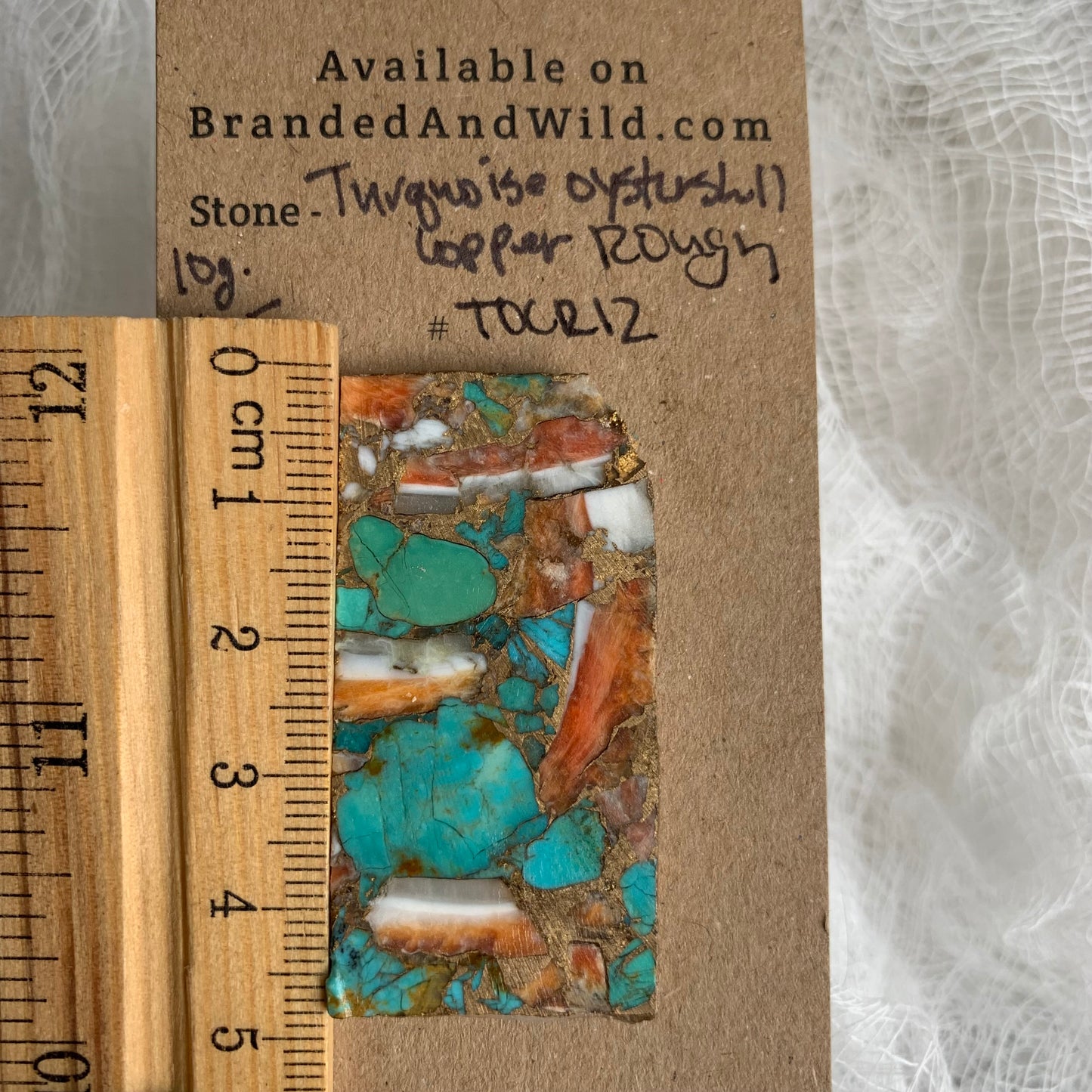 Turquoise Oyster Shell Copper Rough cabochon TOCR12
