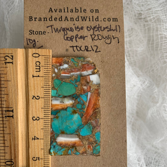 Turquoise Oyster Shell Copper Rough cabochon TOCR12