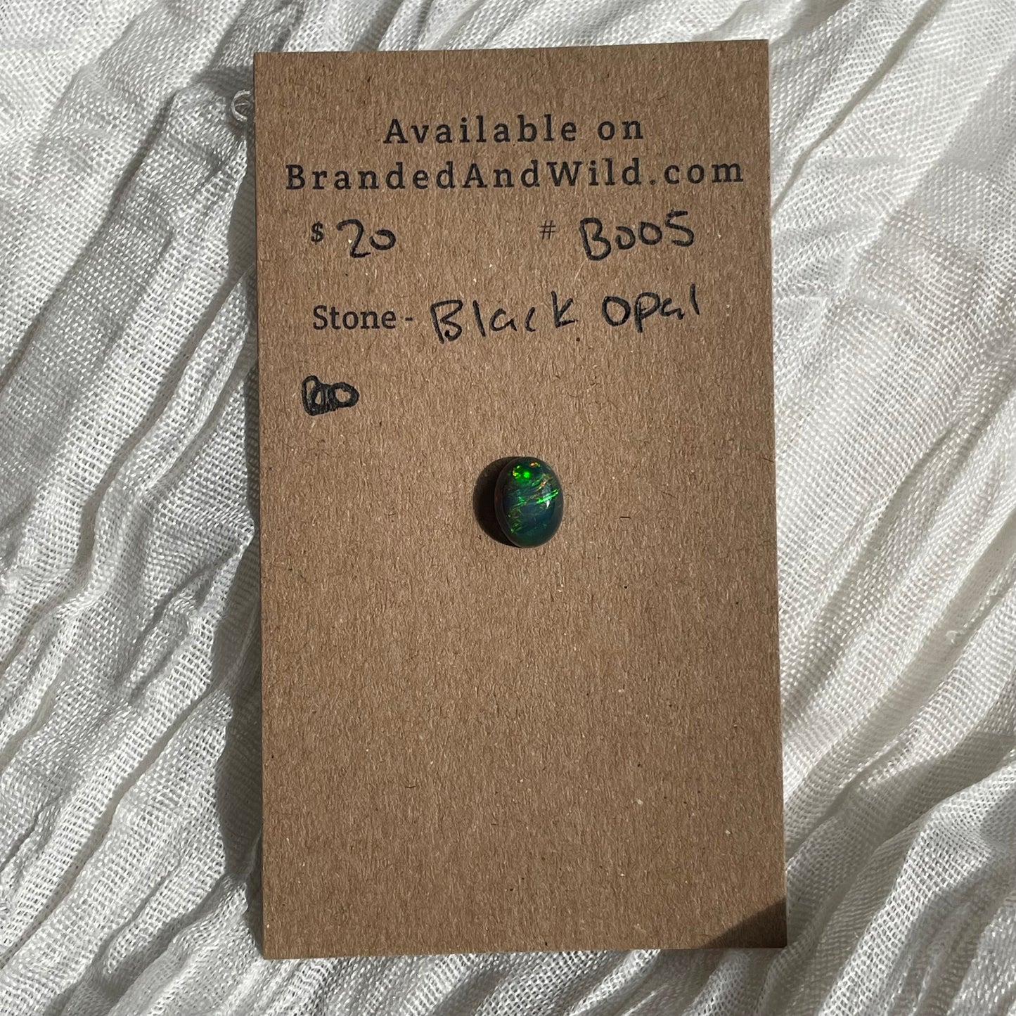 Black Opal - Cabochon - B005 64B5D010-D90B-41FA-B632-A7F01B2C8F1F Brandedandwild.com