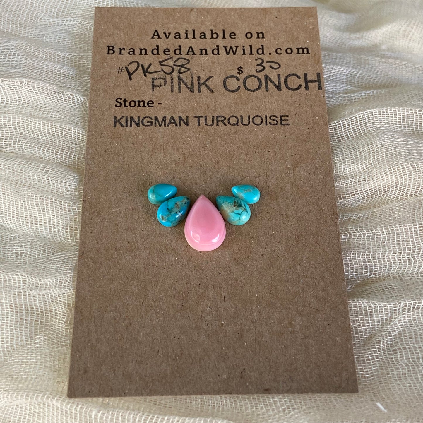 Pink Conch / Kingman Cabochon - PK58 64CAA1B1-7A71-4C38-B343-593562AB0498 Brandedandwild.com