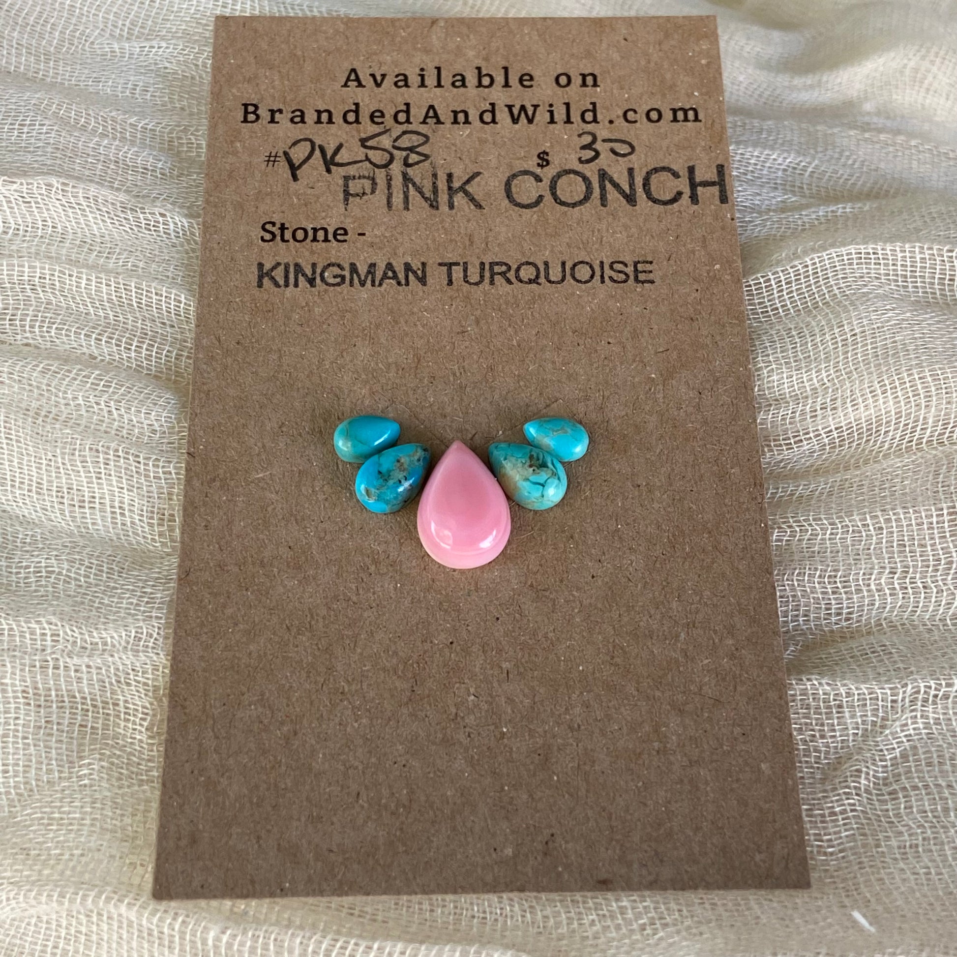Pink Conch / Kingman Cabochon - PK58 64CAA1B1-7A71-4C38-B343-593562AB0498 Brandedandwild.com