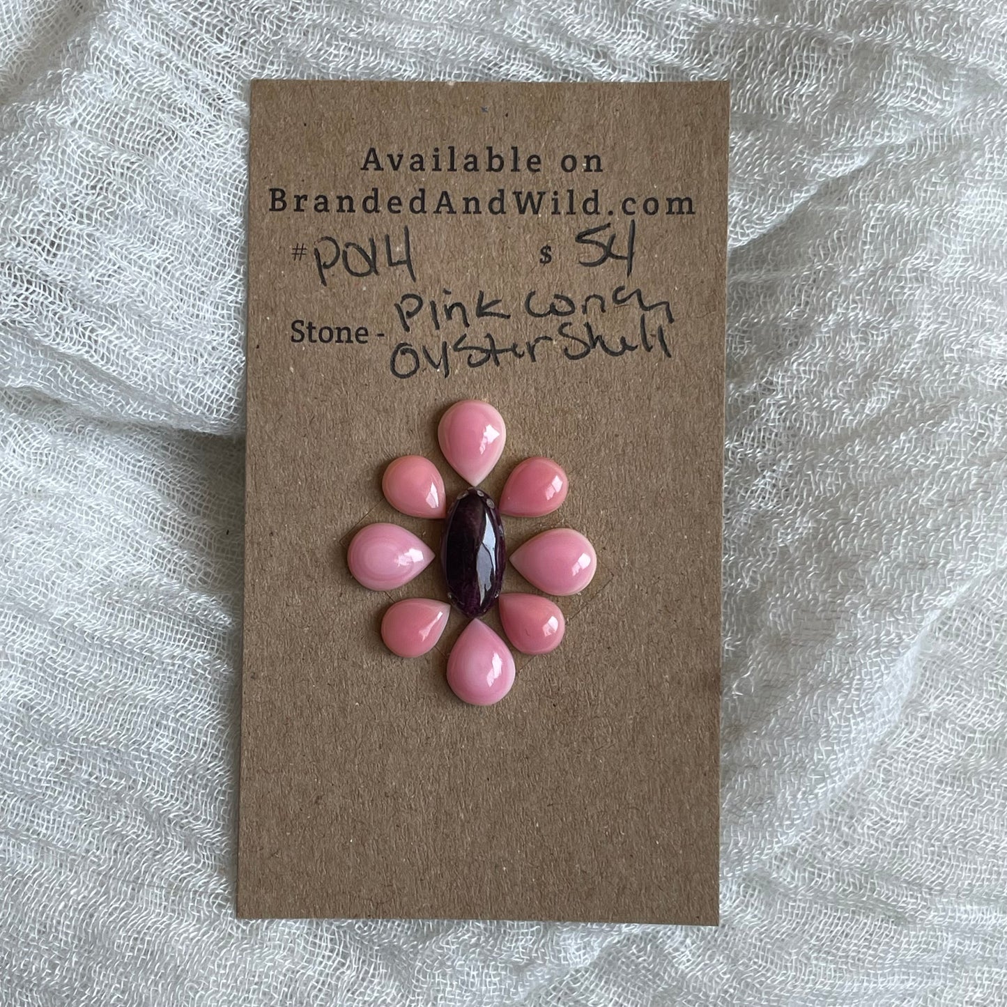 Pink Conch / Oyster Shell Cabochon - P014