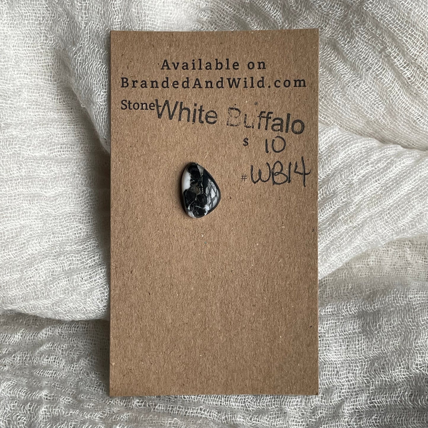 White Buffalo Cabochon - WB14 65126E9D-7B9E-4807-B106-DAF462FBD2A7 Brandedandwild.com