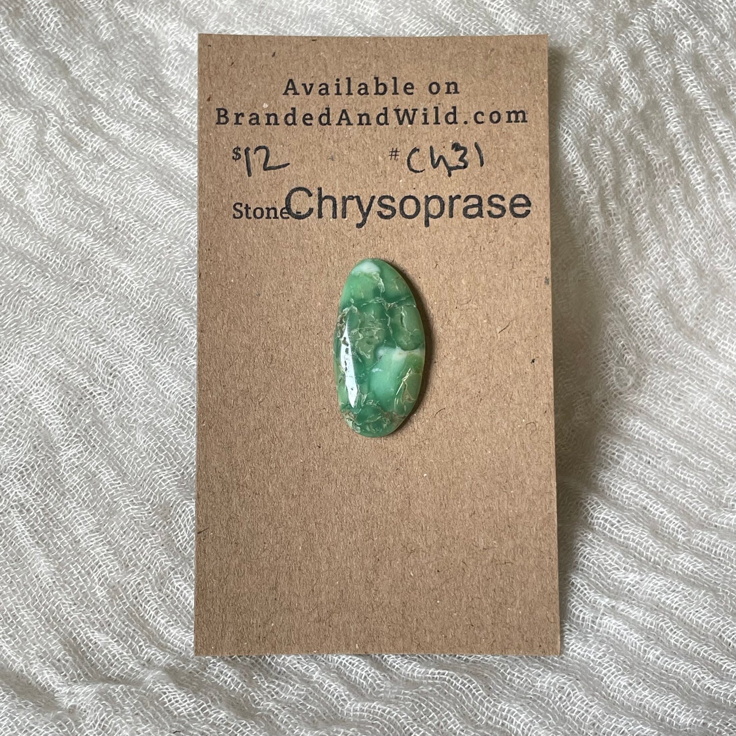 Chrysoprase Cabochon - Ch31 65134025-002A-410F-A8DC-F62A7C12A89B Brandedandwild.com