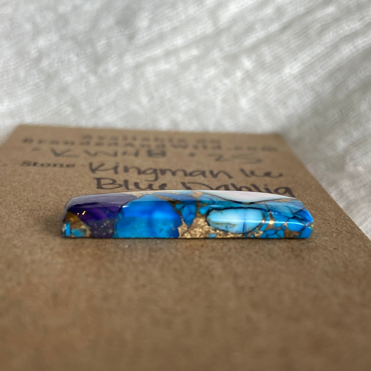 Kingman Ice Blue Dahlia Cabochon - KD48