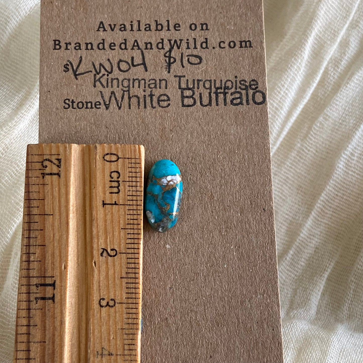 Kingman Turquoise, White Buffalo, Copper Cabochon - KW04