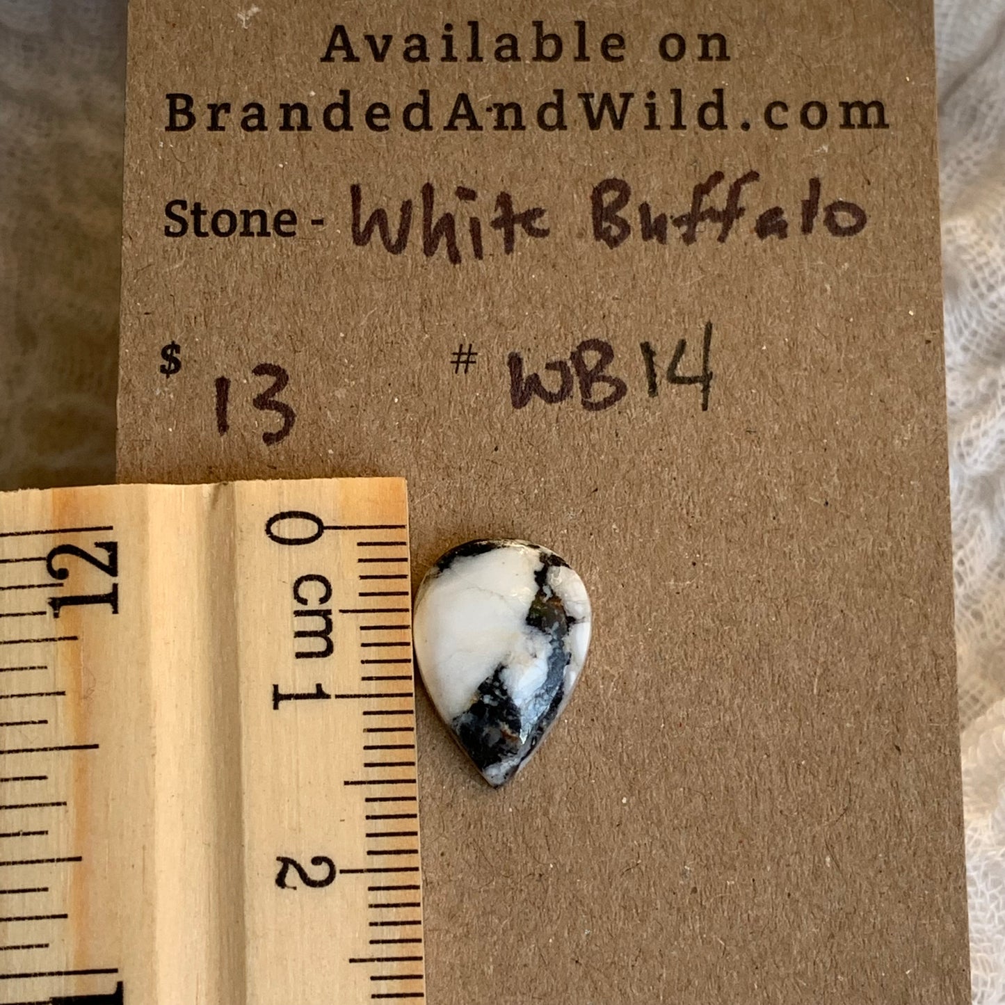 White Buffalo Turquoise Cabochon - WB14