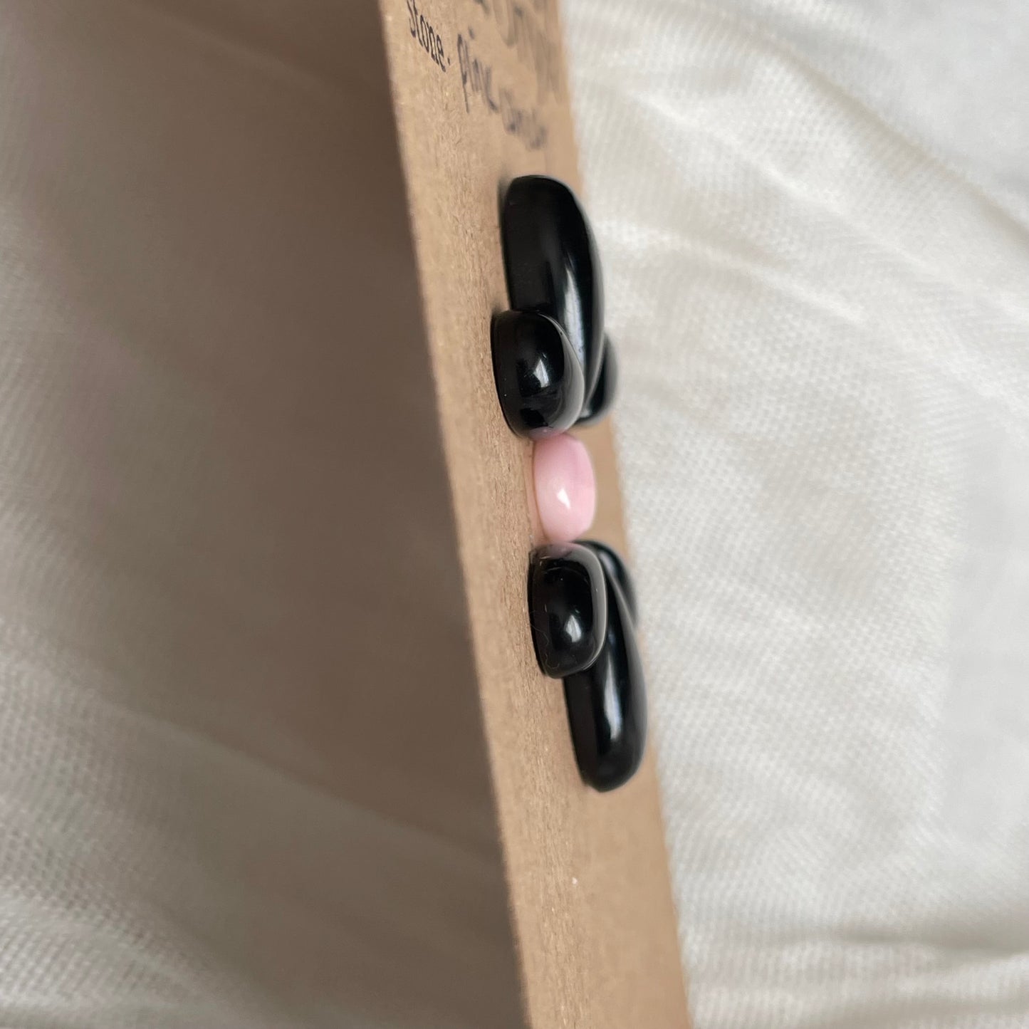 Black Onyx / Pink Conch Cabochon - MIX159 663C755B-2D2D-47D6-A2C1-23CC29AA1609 Brandedandwild.com
