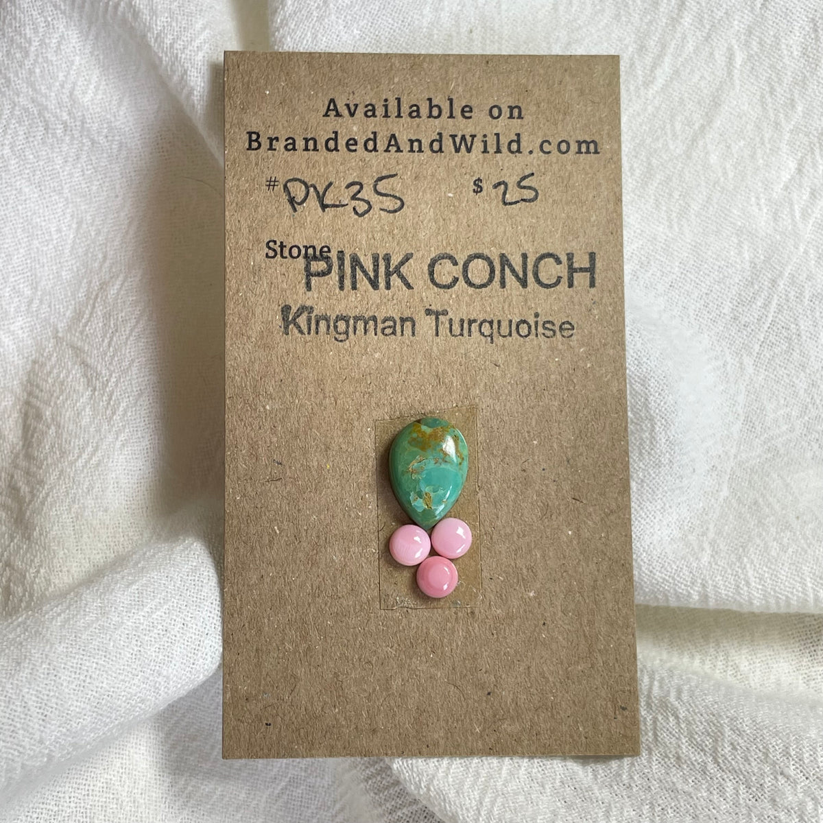 Pink Conch / Kingman Turquoise Cabochon - PK35 6658EB1E-31DF-471B-9AA4-439E96D313A0 Brandedandwild.com