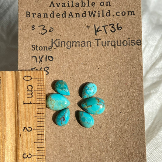 Kingman Turquoise Cabochon - KT36 66D50AE5-2928-4401-B586-653E13EEA6D0 Brandedandwild.com