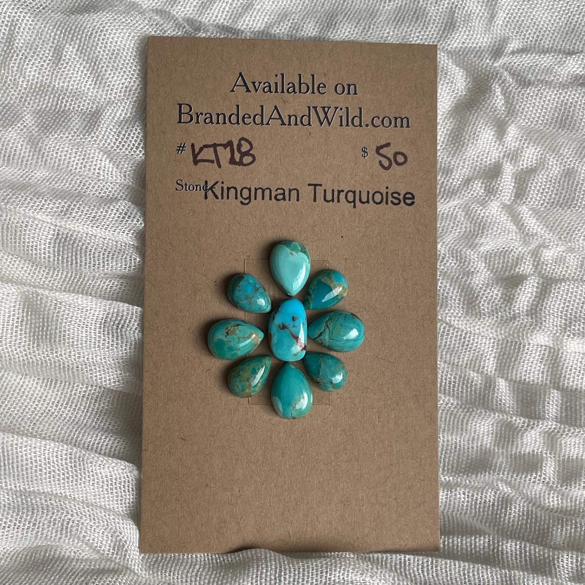 Kingman Turquoise Cabochon - KT18 670A108C-DA18-4A68-BAF5-2E2BE8424835 Brandedandwild.com