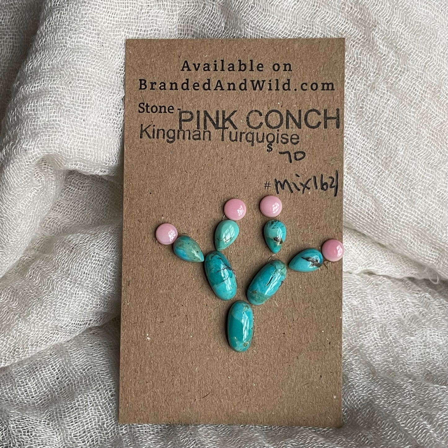 Kingman / Pink Conch Cabochon - Mix164 67101A55-6972-4EDA-B45C-54E22E3DDDAF Brandedandwild.com