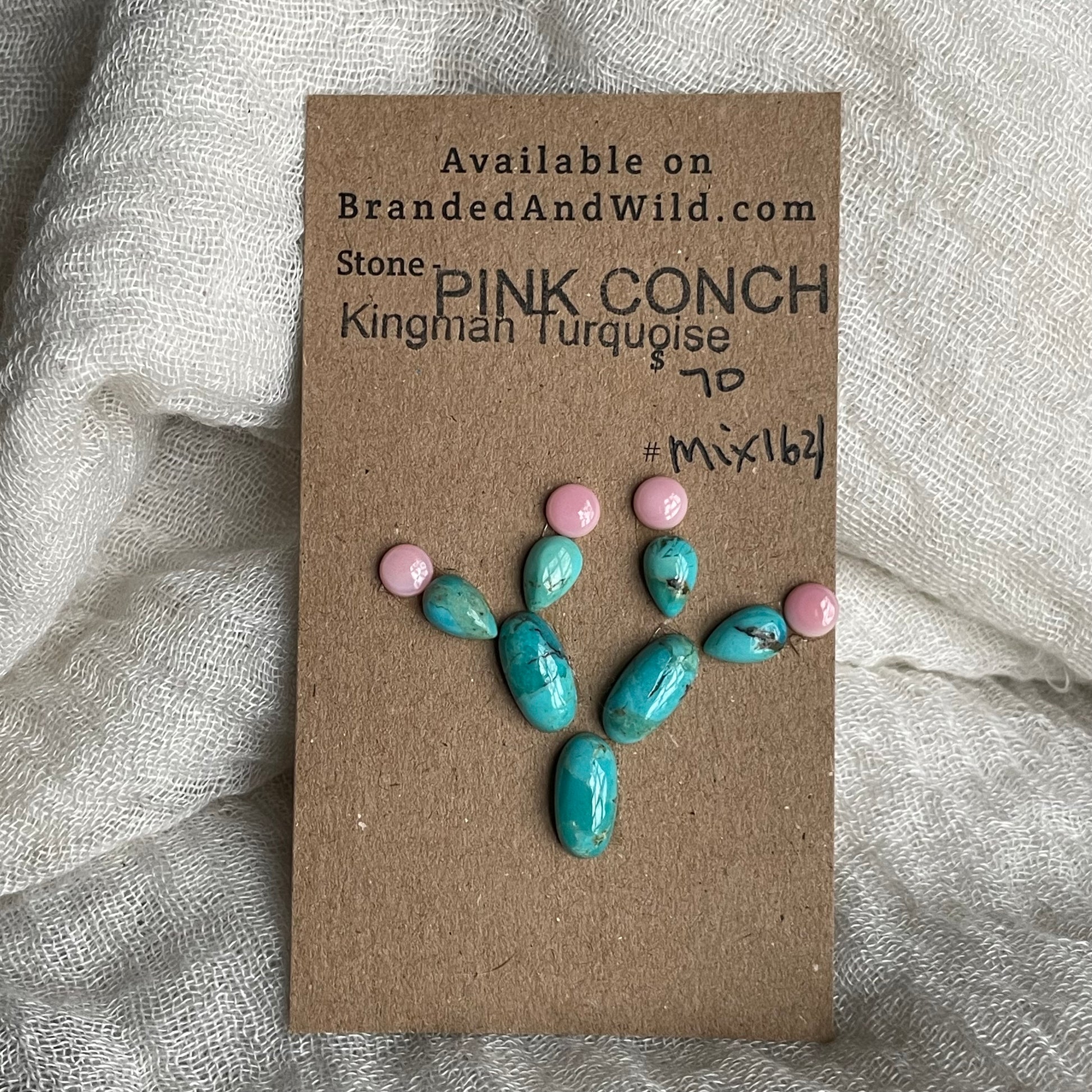 Kingman / Pink Conch Cabochon - Mix164 67101A55-6972-4EDA-B45C-54E22E3DDDAF Brandedandwild.com