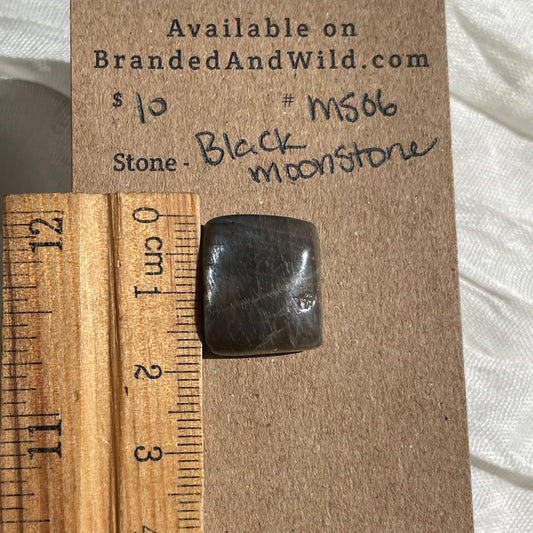 Black Moonstone Cabochon - MS06 672926D0-BEDF-4DD0-A71B-9C2294464D7D Brandedandwild.com