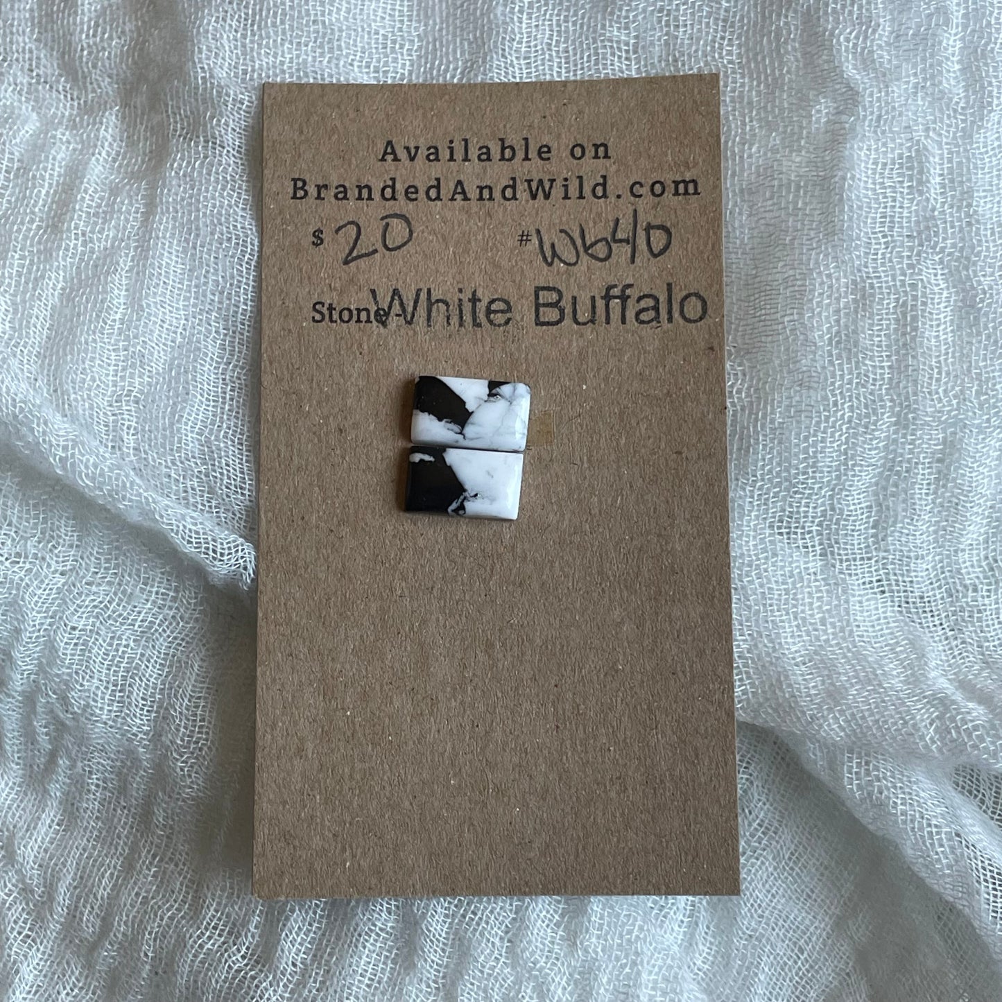 White Buffalo Cabochon - WB40 675EBC6C-B991-40EF-BC7C-ADF1BCC69472 Brandedandwild.com