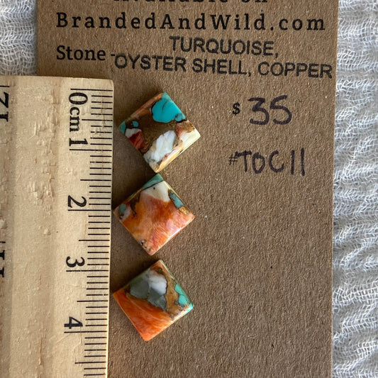 Turquoise, Oystershell, Copper Cabochon - TOC11