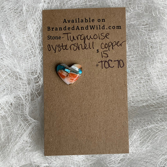 Turquoise, Oystershell, Copper Cabochon - TOC70