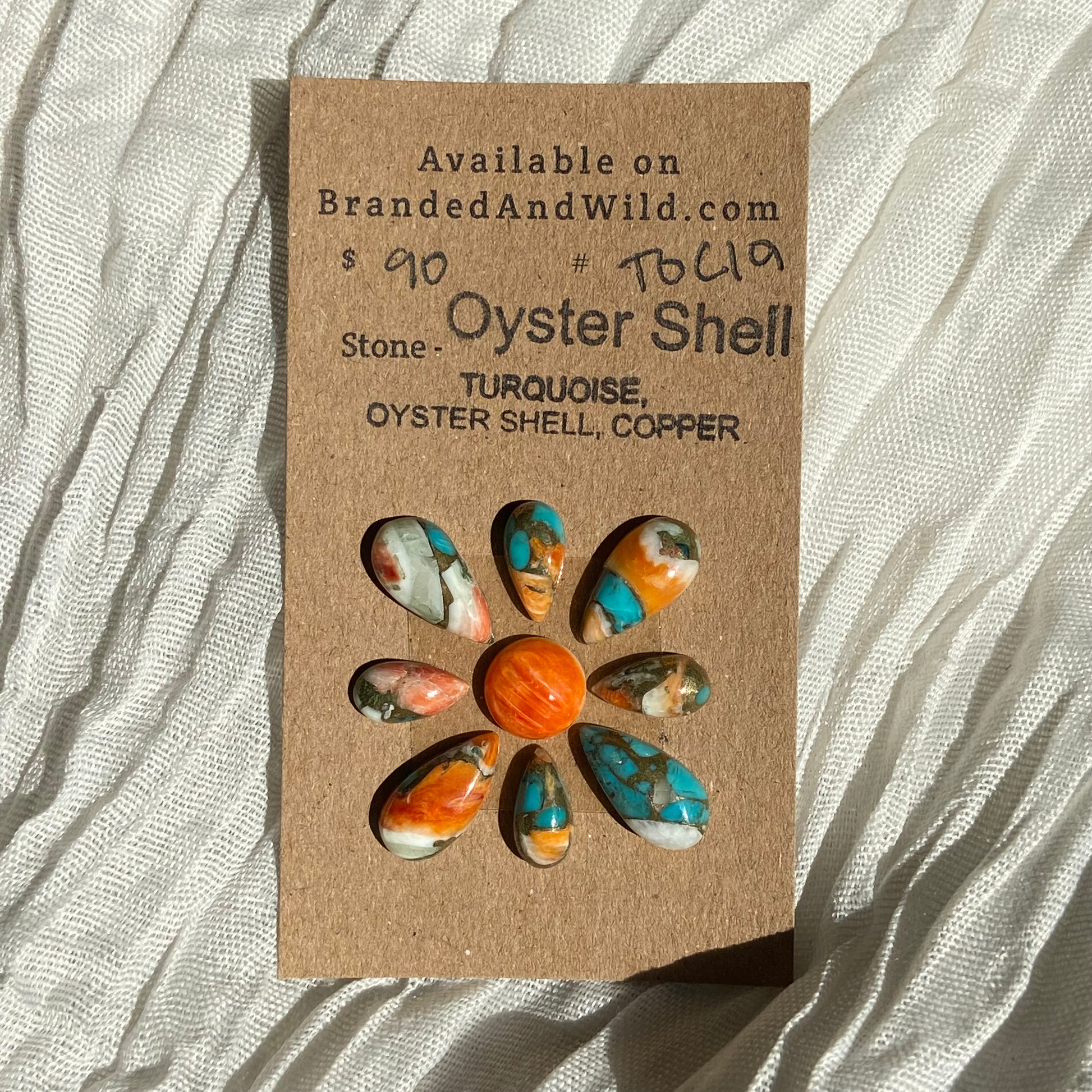 Turquoise, Oystershell, Copper Cabochon - TOC19 67A16CAF-648F-4E07-BE43-B85176A68F17 Brandedandwild.com