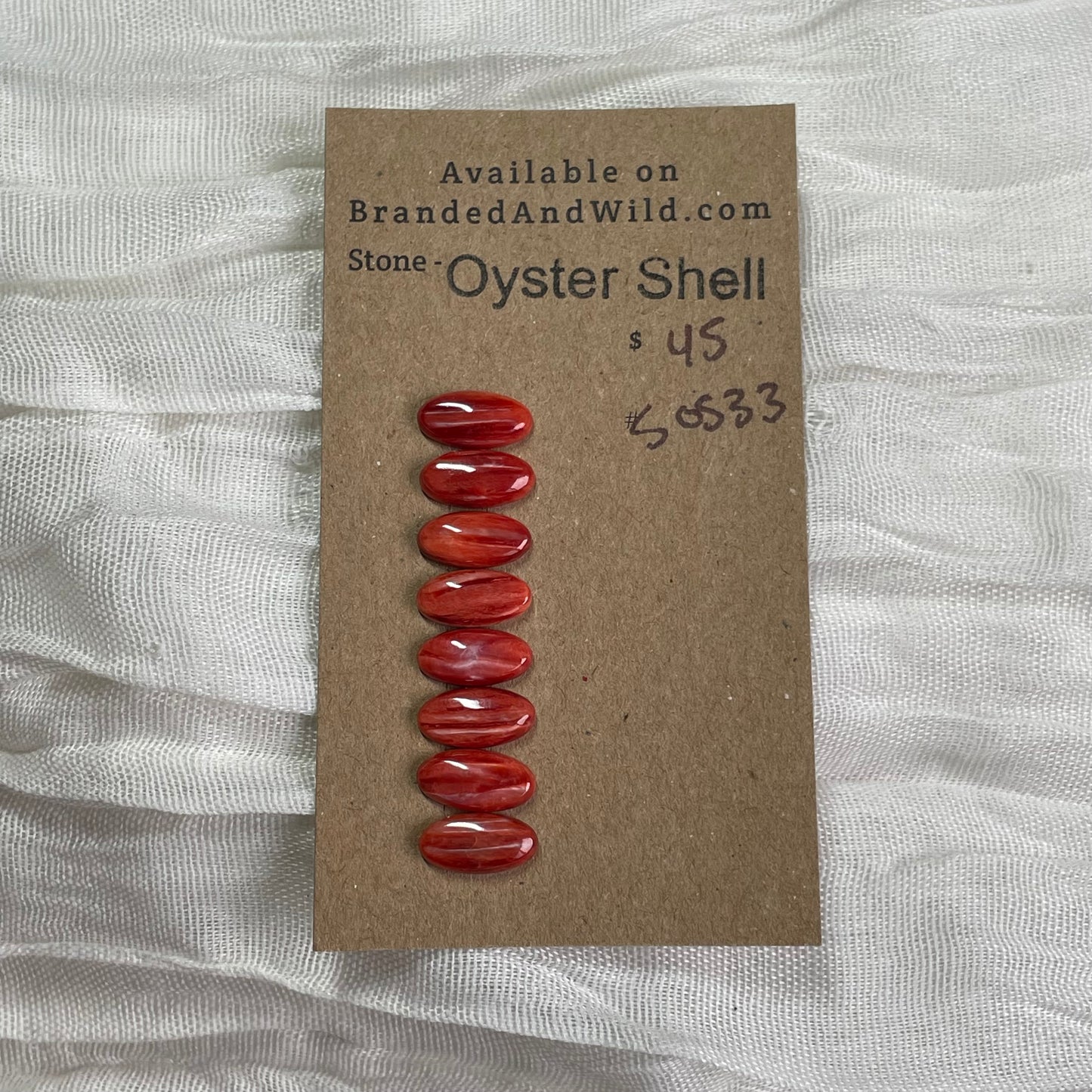 Oyster Shell Cabochon - S0S33 67C0CF8A-6772-4972-B2D3-E45A5AE0DBF8 Brandedandwild.com