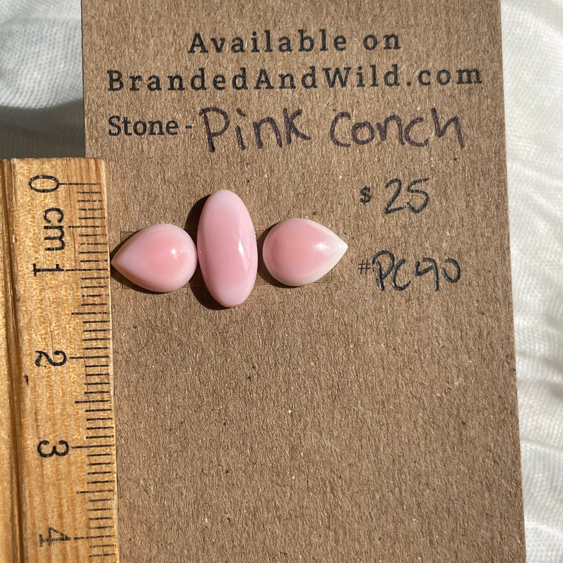 Pink Conch Cabochon - PC90 67F2F9CC-5FDE-46C4-B821-6FD902519335 Brandedandwild.com