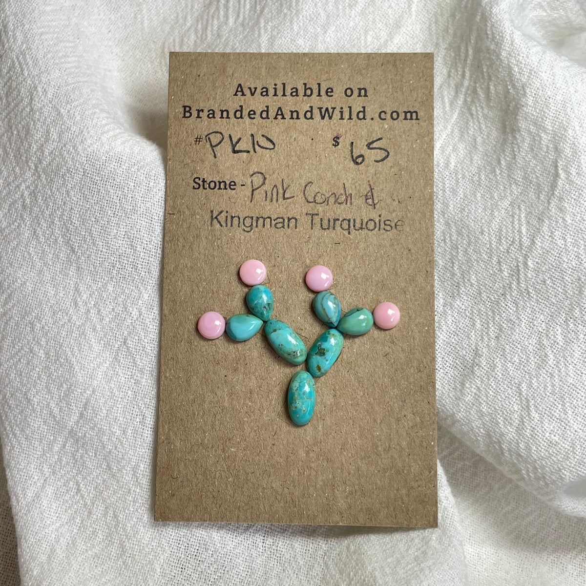 Pink Conch / Kingman Turquoise Cabochon - PK10 67FB7D0E-7A17-4F0A-95F2-D505807EE778 Brandedandwild.com