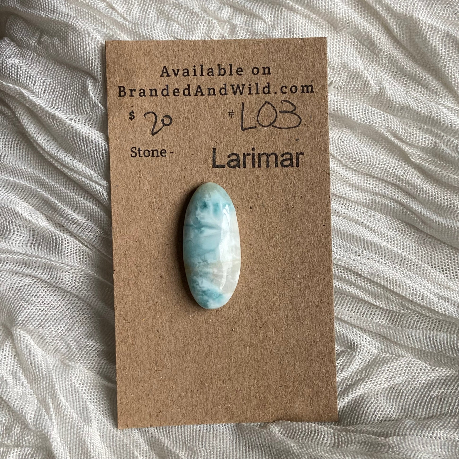 Larimar Cabochon - L03 67FE4641-93CE-4761-A7E8-836528AADA6F Brandedandwild.com