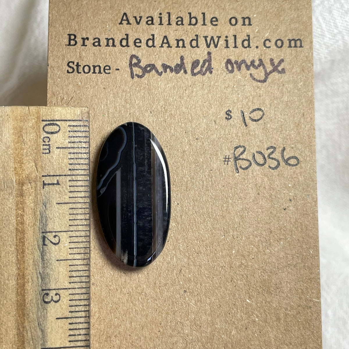 Black Onyx - Cabochon - B036 68341DAB-BED0-4141-9A5E-E0C0741749F4 Brandedandwild.com