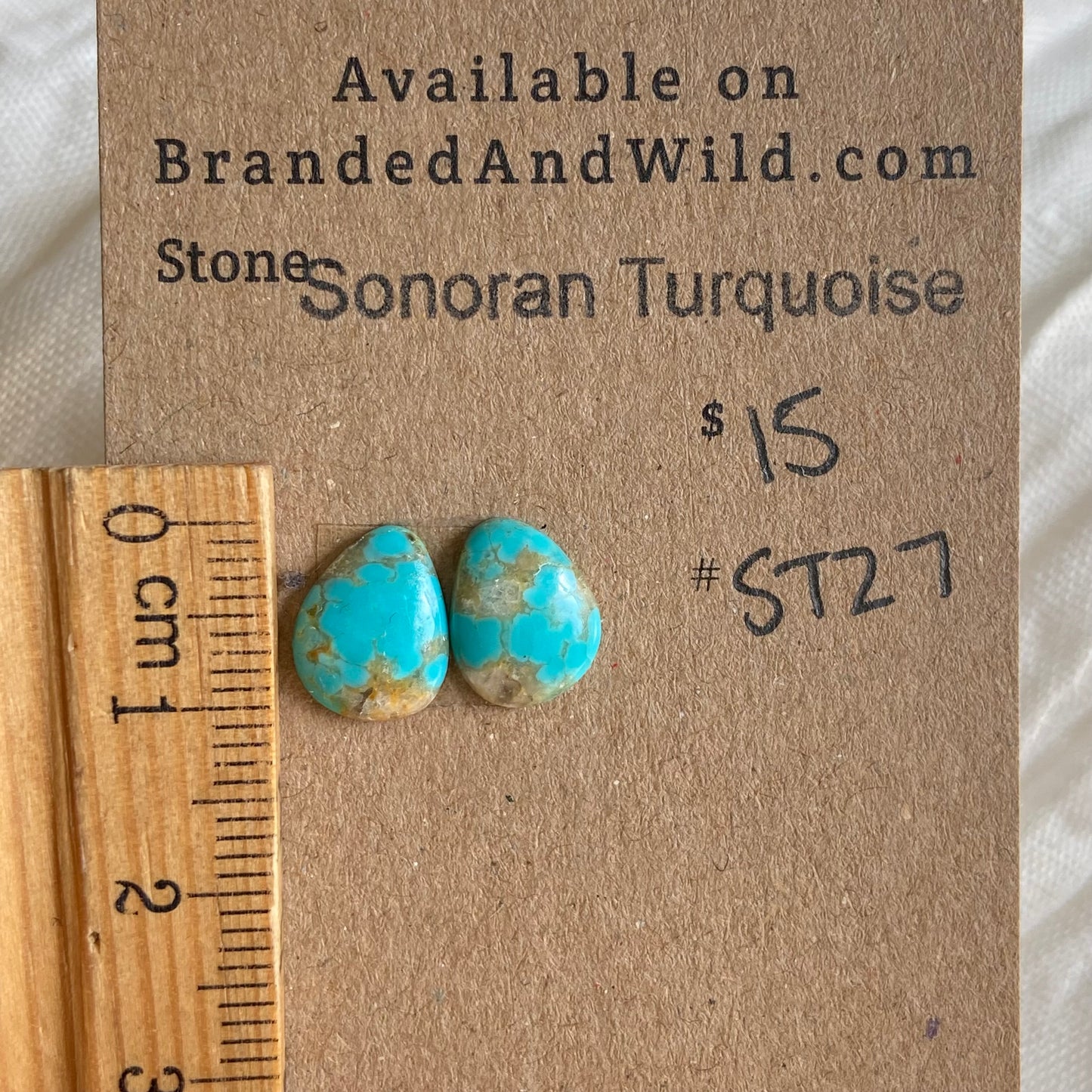 Sonoran Turquoise Cabochon - ST27 6843F520-3E28-4021-ABD6-F95D17A097F4 Brandedandwild.com