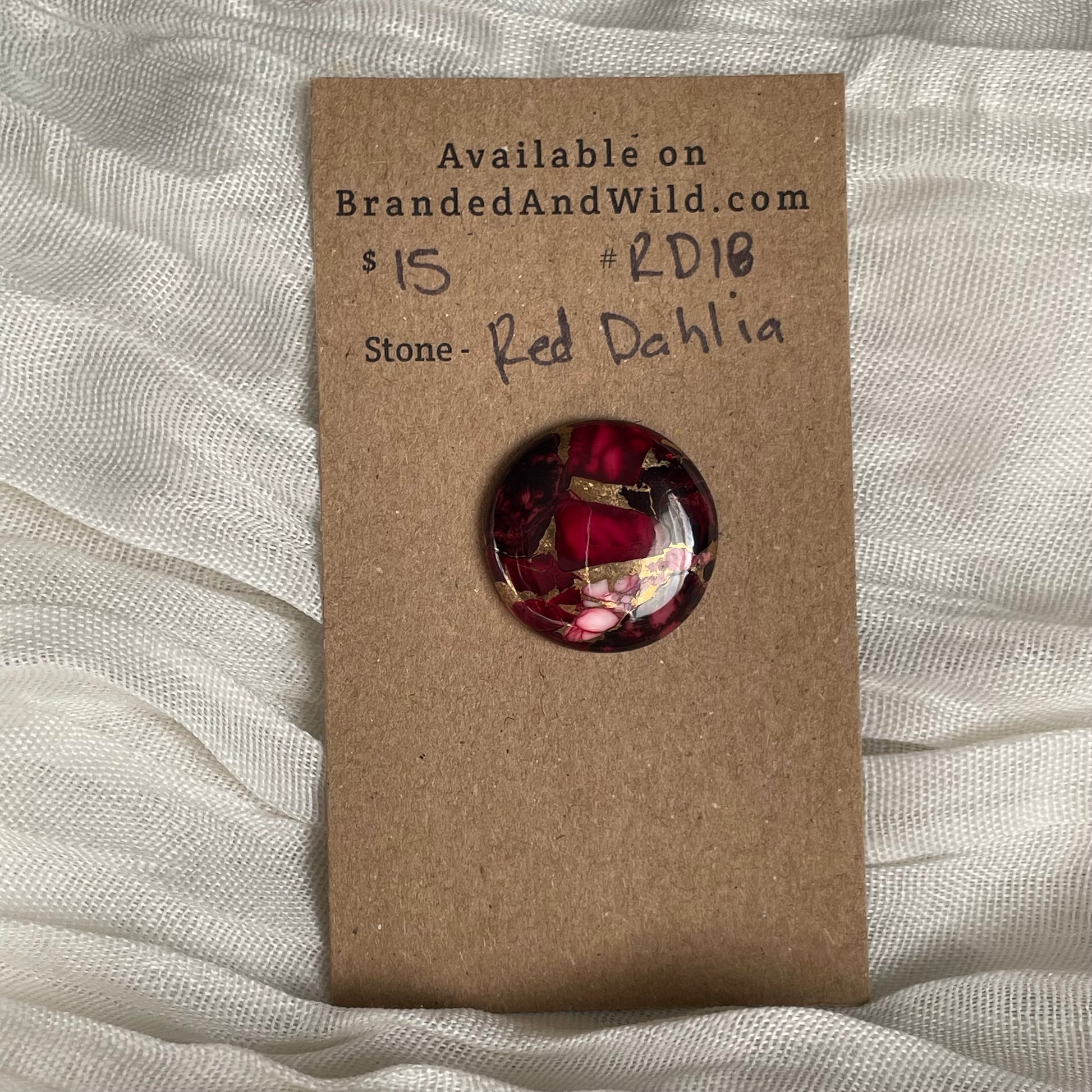 Red Dahlia Cabochon - RD18 685678A3-891C-4470-8227-37B2F6BD2505 Brandedandwild.com
