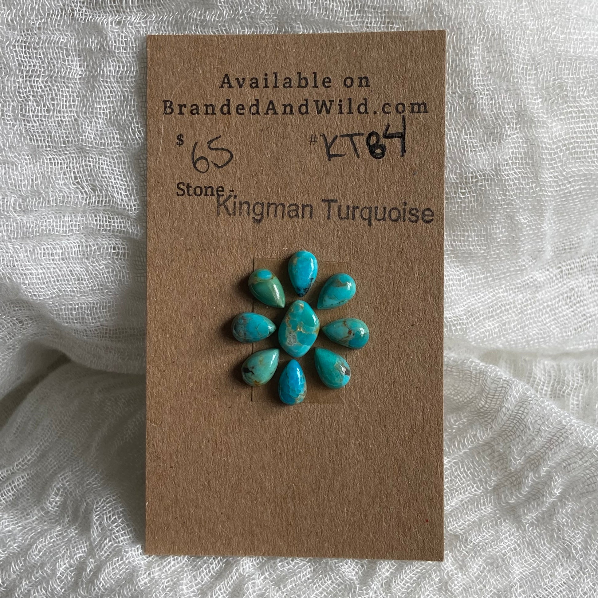 Kingman Turquoise Cabochon - KT84 685EE5C7-B718-427E-9D52-C13001B683B3 Brandedandwild.com