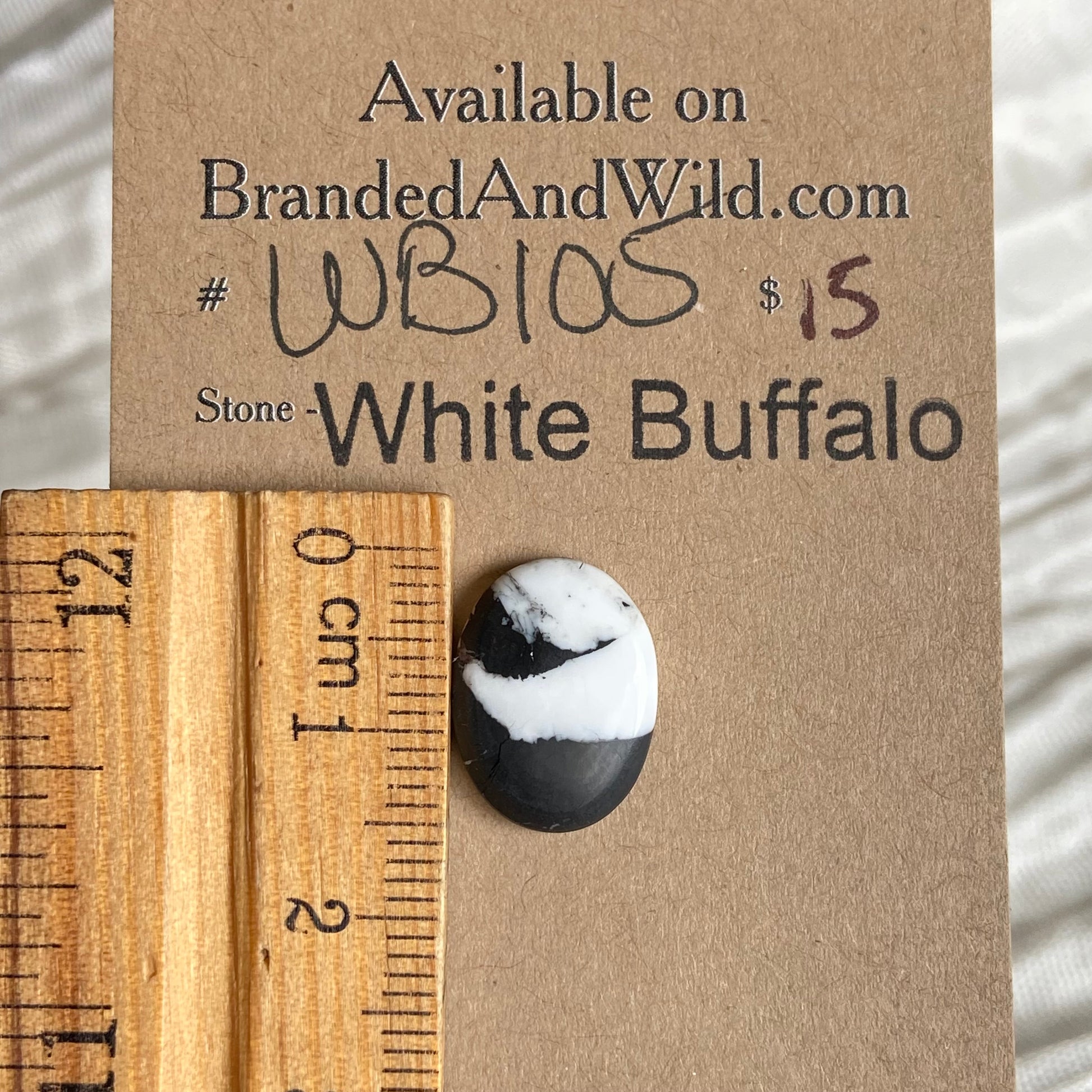 White Buffalo Cabochon - WB105 6879E74F-F598-460D-8C50-C05F0070FF60 Brandedandwild.com