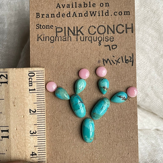 Kingman / Pink Conch Cabochon - Mix164 687BB2D9-38D9-48CD-AD8D-A1D3CE4FF64D Brandedandwild.com