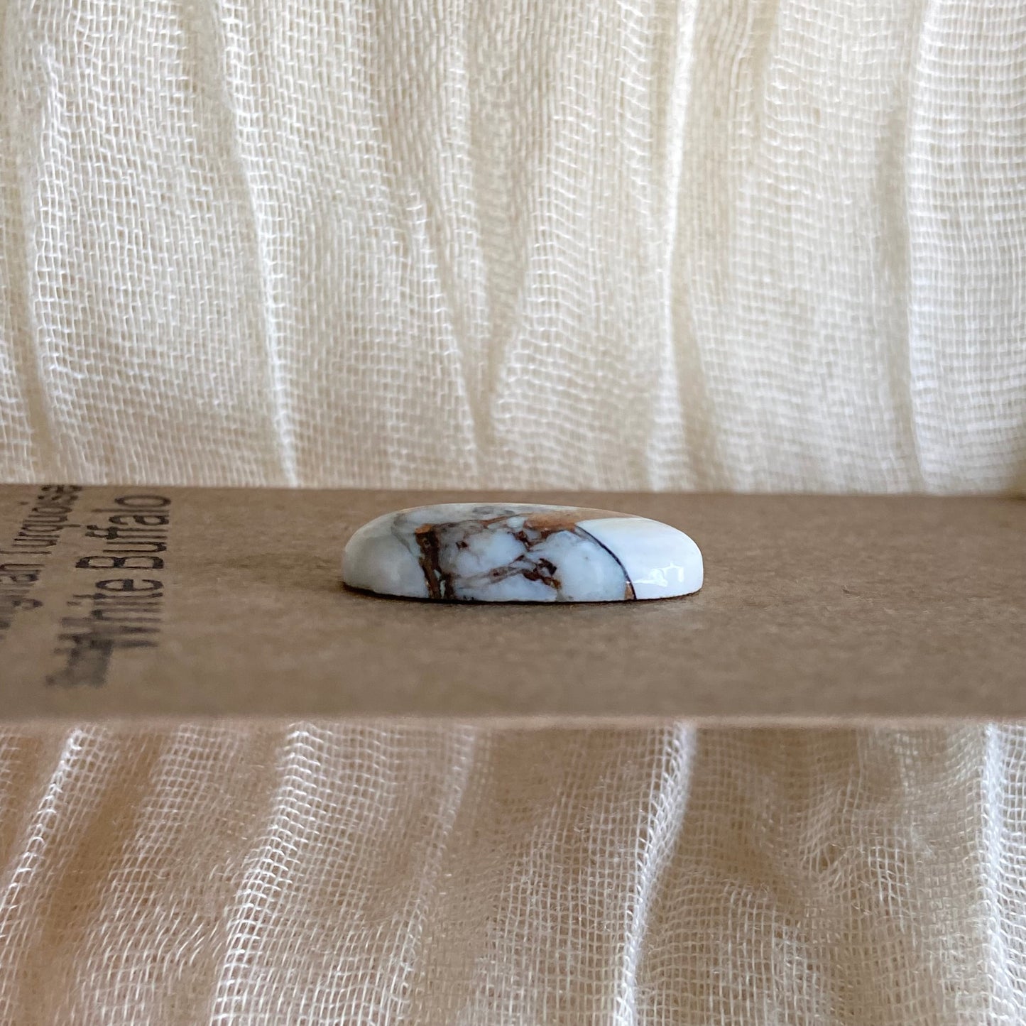 Kingman Turquoise, White Buffalo, Copper Cabochon - KW35