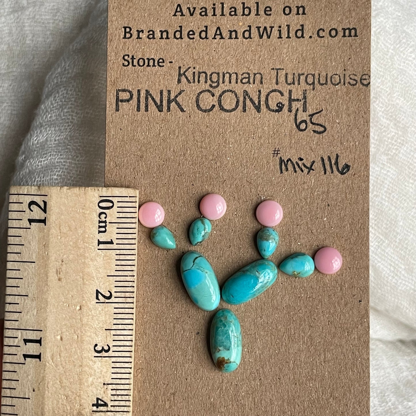 Kingman / Pink Conch Cabochon - Mix116 68CD8E2F-72BA-40DD-AE10-97505D6482E5 Brandedandwild.com