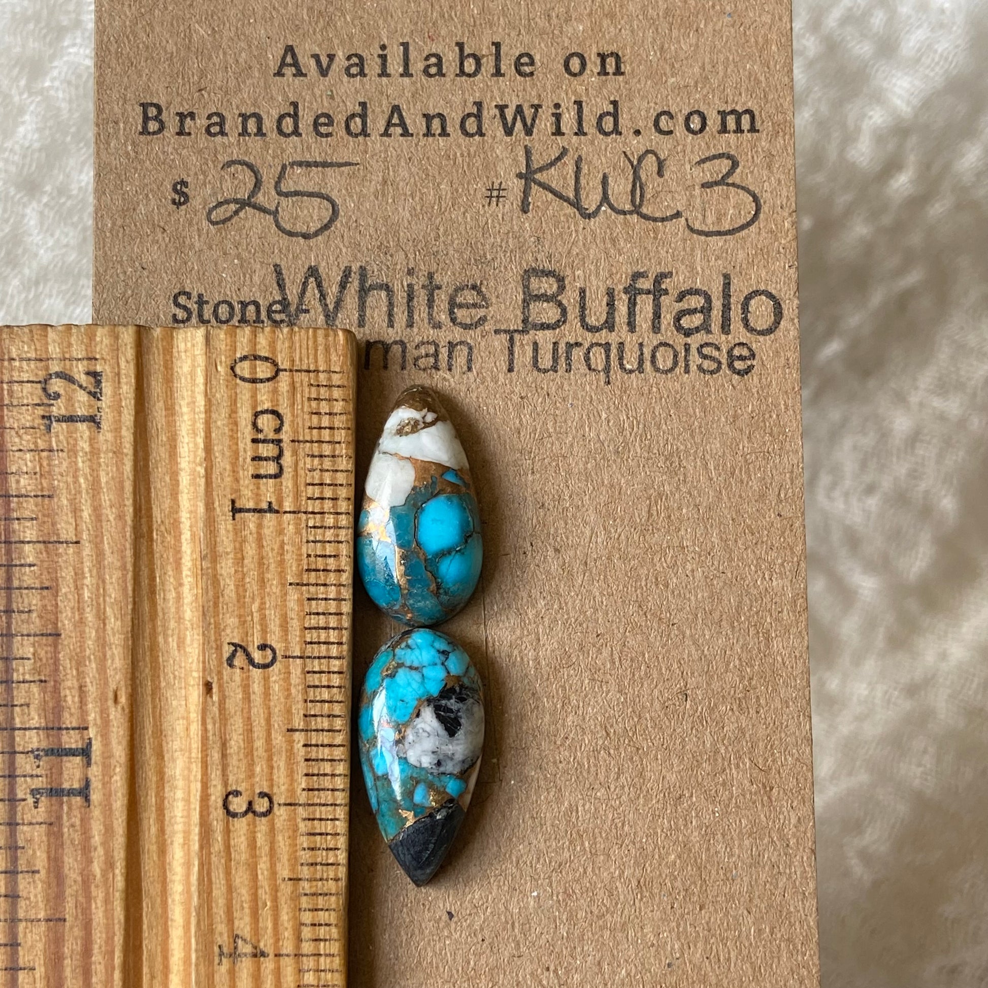 Kingman Turquoise, White Buffalo, Copper Cabochon - KWC3 68DD7DD0-5D8F-44D6-AC79-ADF483FA1846 Brandedandwild.com