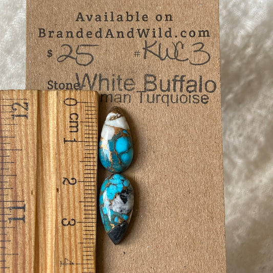 Kingman Turquoise, White Buffalo, Copper Cabochon - KWC3 68DD7DD0-5D8F-44D6-AC79-ADF483FA1846 Brandedandwild.com