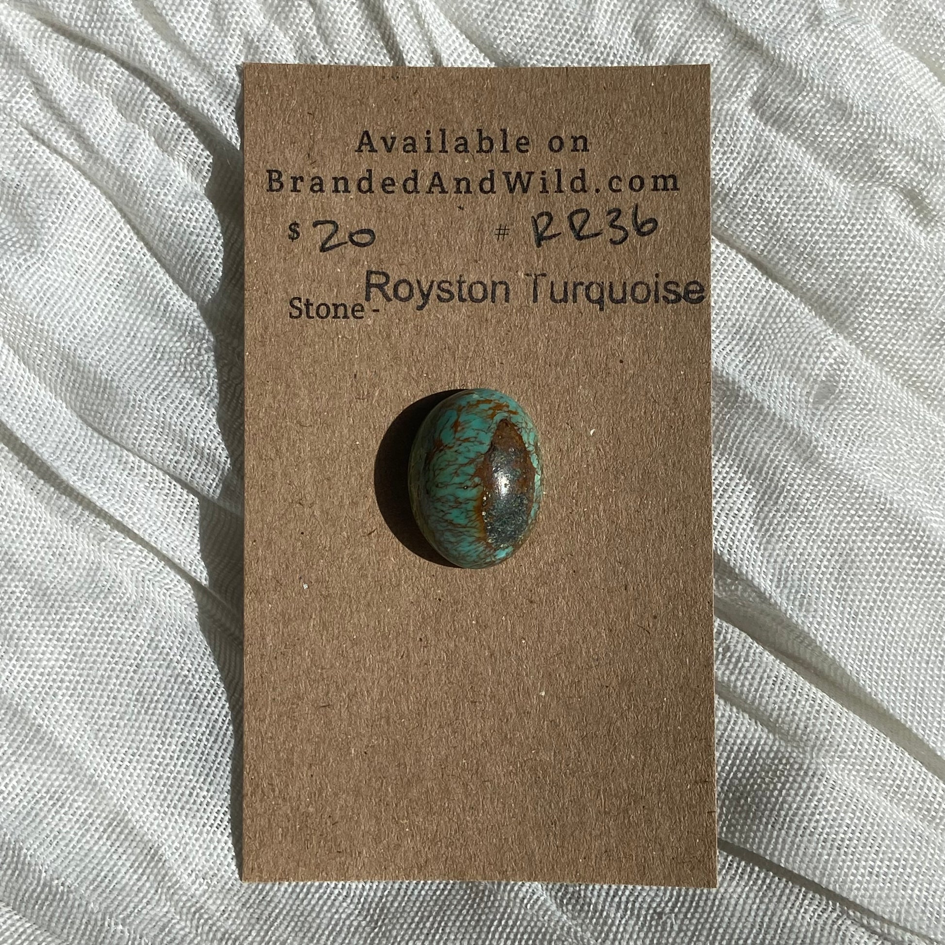 Royston Ribbon Turquoise Cabochon RR36 68F680DC-37B4-4768-BE30-B00837BB14E6 Brandedandwild.com