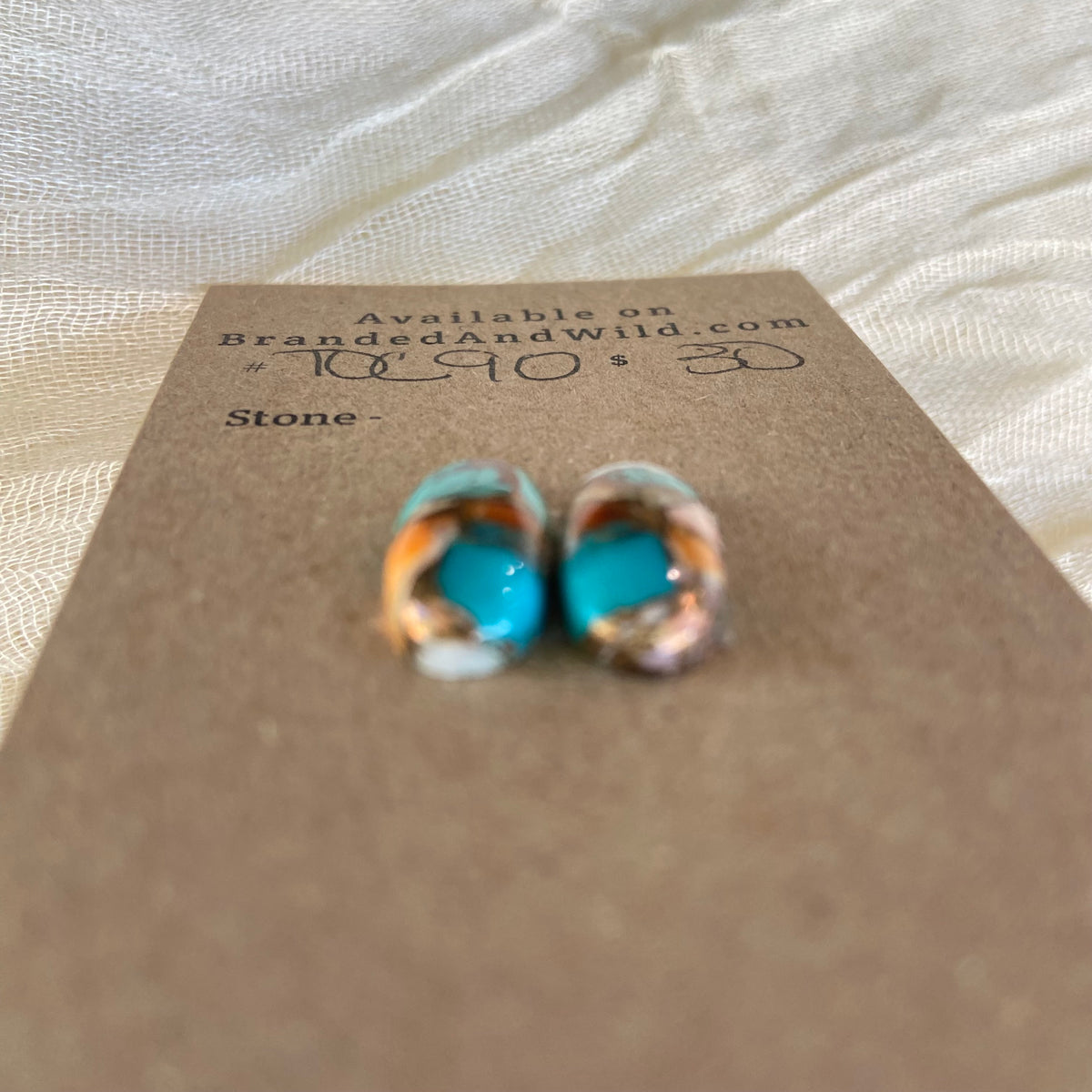 Turquoise, Oyster Shell, Copper Cabochon - TOC90 69040A3E-1A9D-472C-B434-931086FFD3A9 Brandedandwild.com