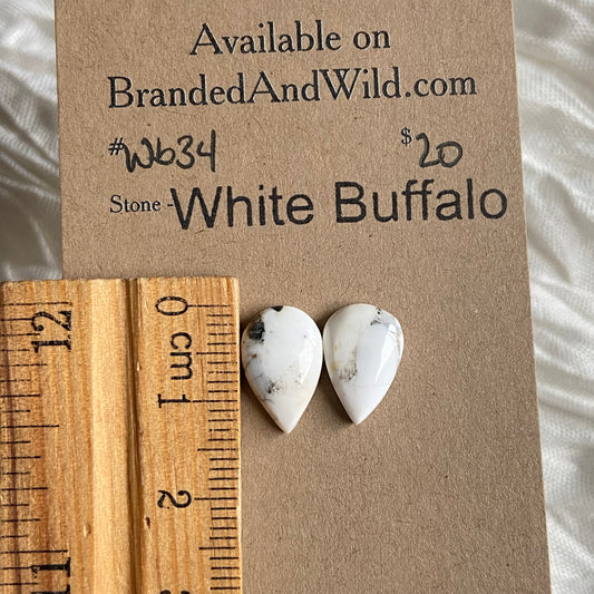 White Buffalo Cabochon - WB34 69411D46-5BE9-4180-89D3-71ABC0A5A36F Brandedandwild.com