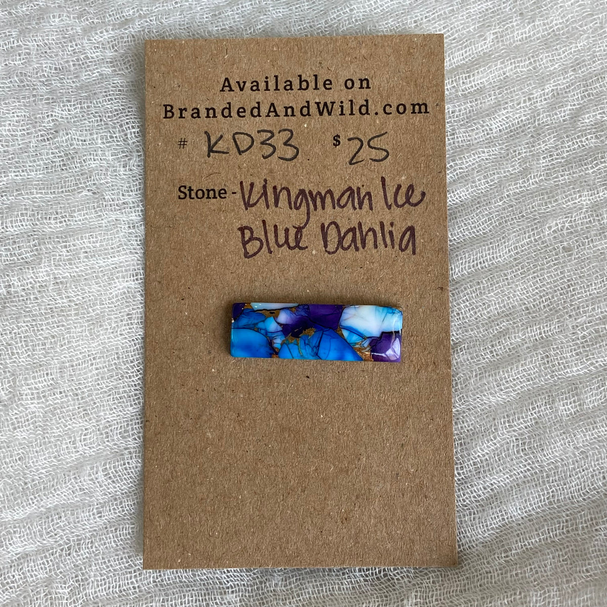 Kingman Ice Blue Dahlia Cabochon - KD33