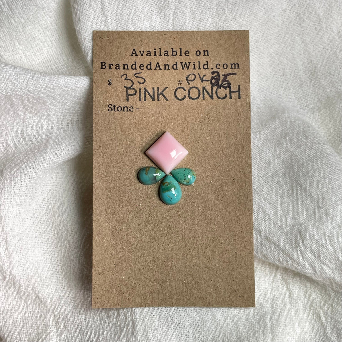 Pink Conch / Kingman Turquoise Cabochon - PK25