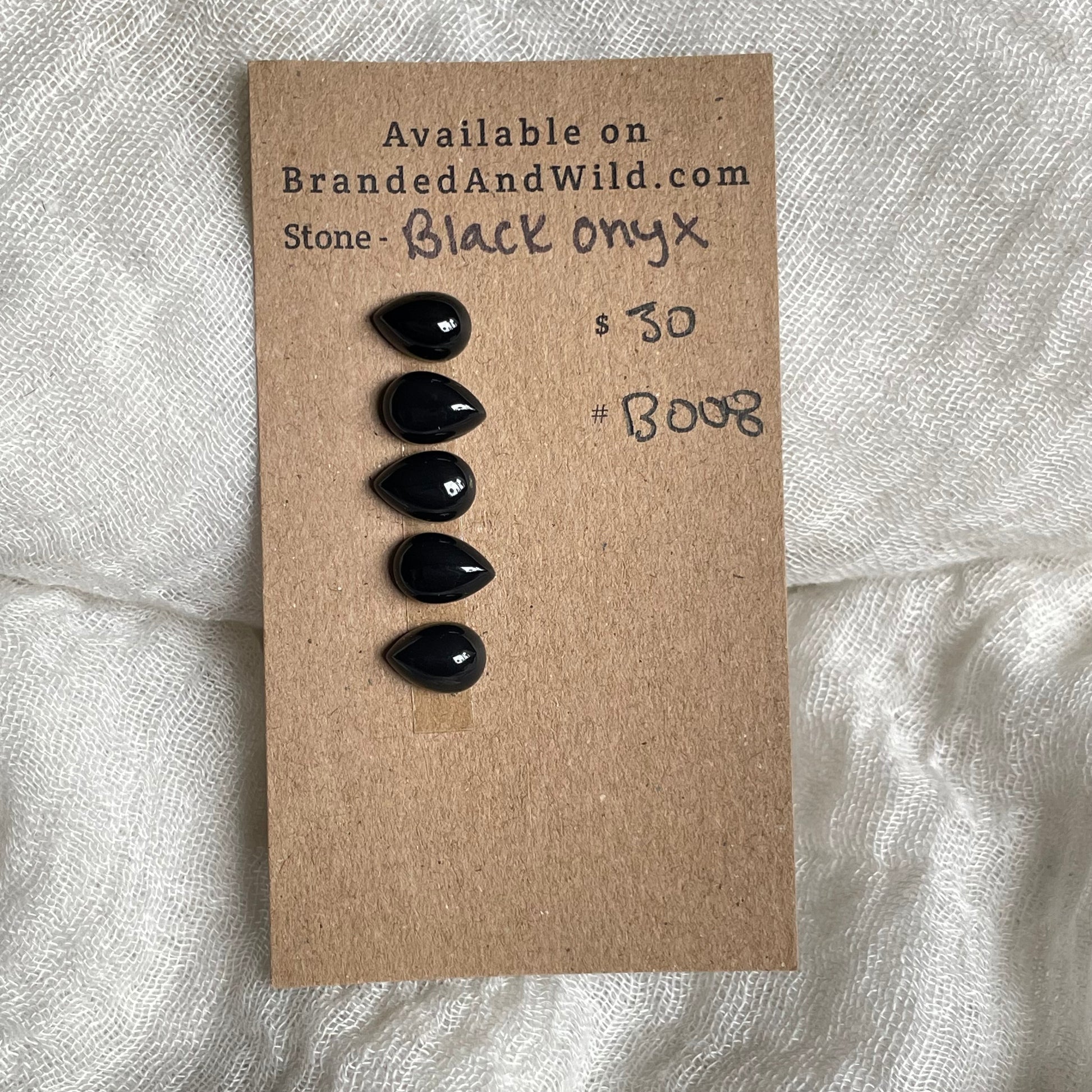 Black Onyx - Cabochon - B008 69E16F49-AA12-4E2A-B802-920B273EDBEC Brandedandwild.com