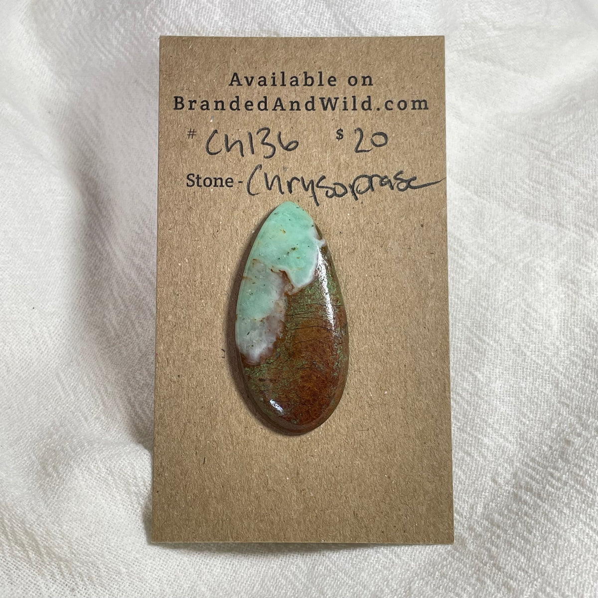 Chrysoprase Cabochon - CH136 6A25BDA1-2DC9-46C7-9CBA-D24DF7FC1592 Brandedandwild.com