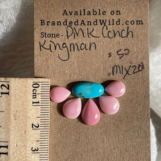 Kingman / Pink Conch Cabochon - Mix201 6A2B86AA-3695-4525-9BBF-D25952CC4D01 Brandedandwild.com