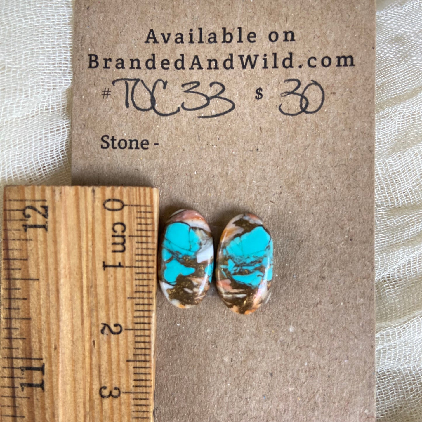 Turquoise, Oyster Shell, Copper Cabochon - TOC33 6A7C6604-D466-4B72-8757-DB170A98F1AE Brandedandwild.com
