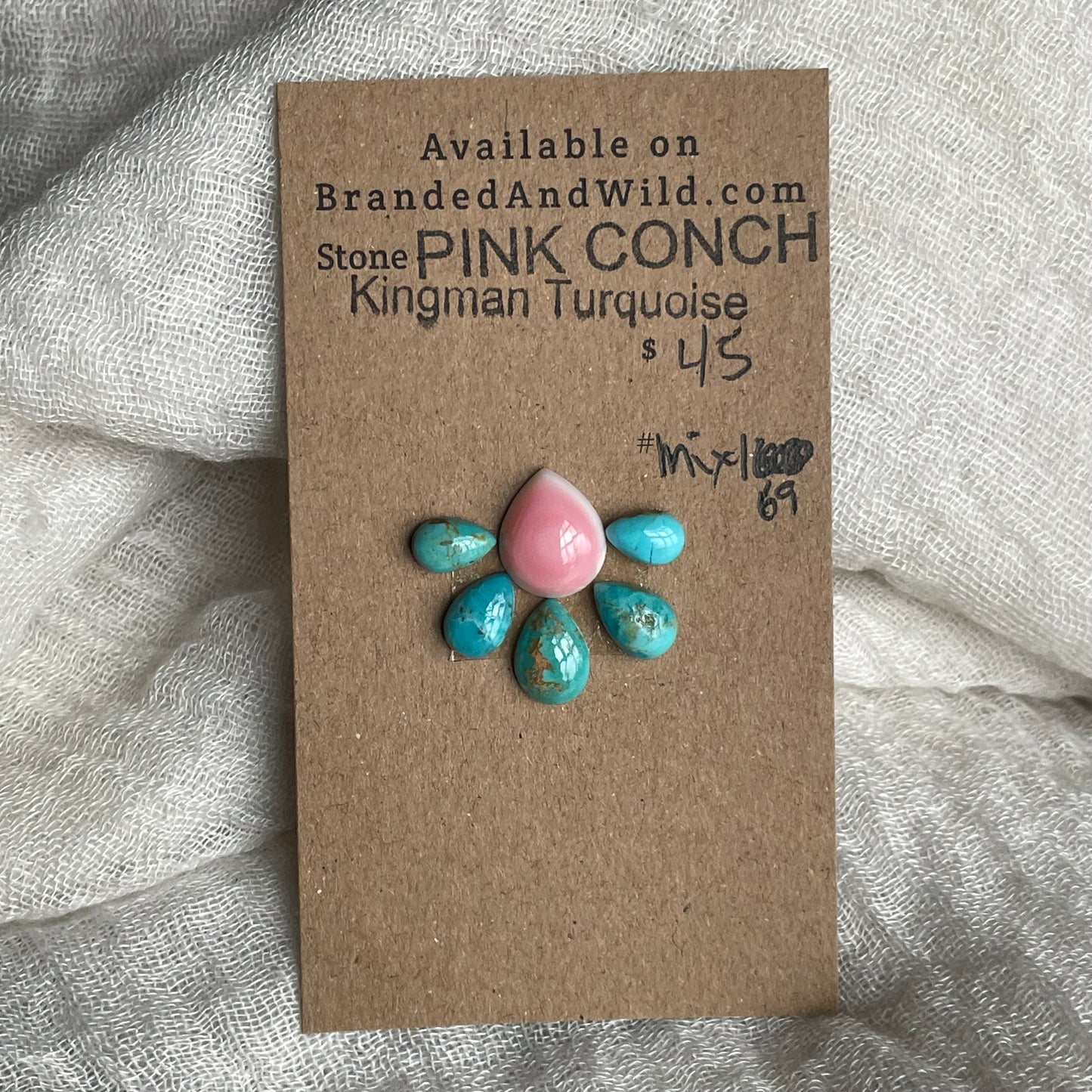 Kingman / Pink Conch Cabochon - Mix169 6A8A56EC-067B-4D0D-9B12-79FC42281503 Brandedandwild.com