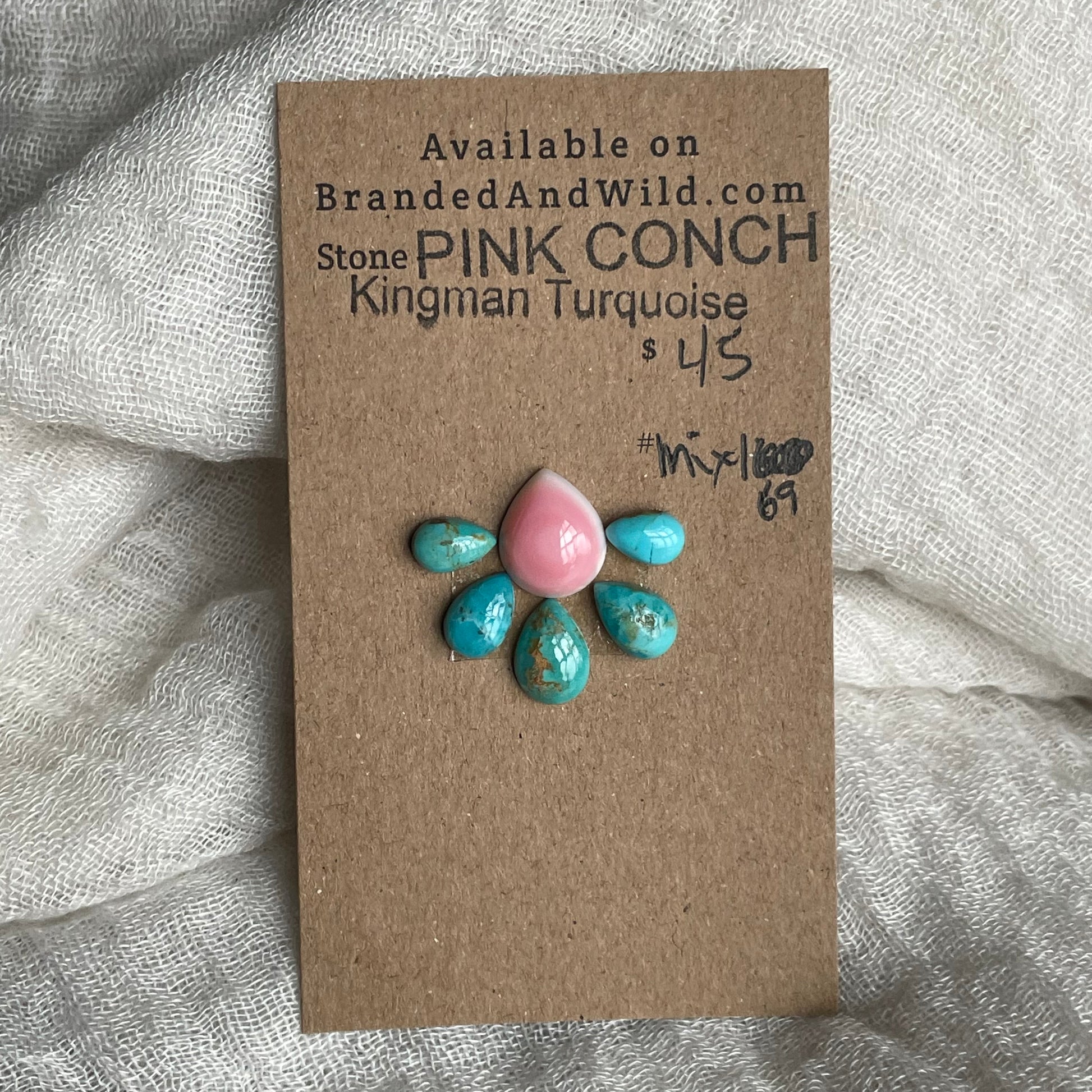 Kingman / Pink Conch Cabochon - Mix169 6A8A56EC-067B-4D0D-9B12-79FC42281503 Brandedandwild.com