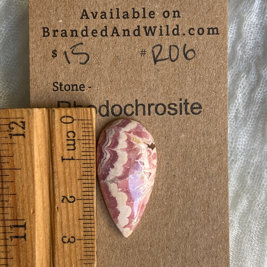 Rhodochrosite Cabochon - R06 6AEF974B-CC64-458A-952A-933111624EAA Brandedandwild.com