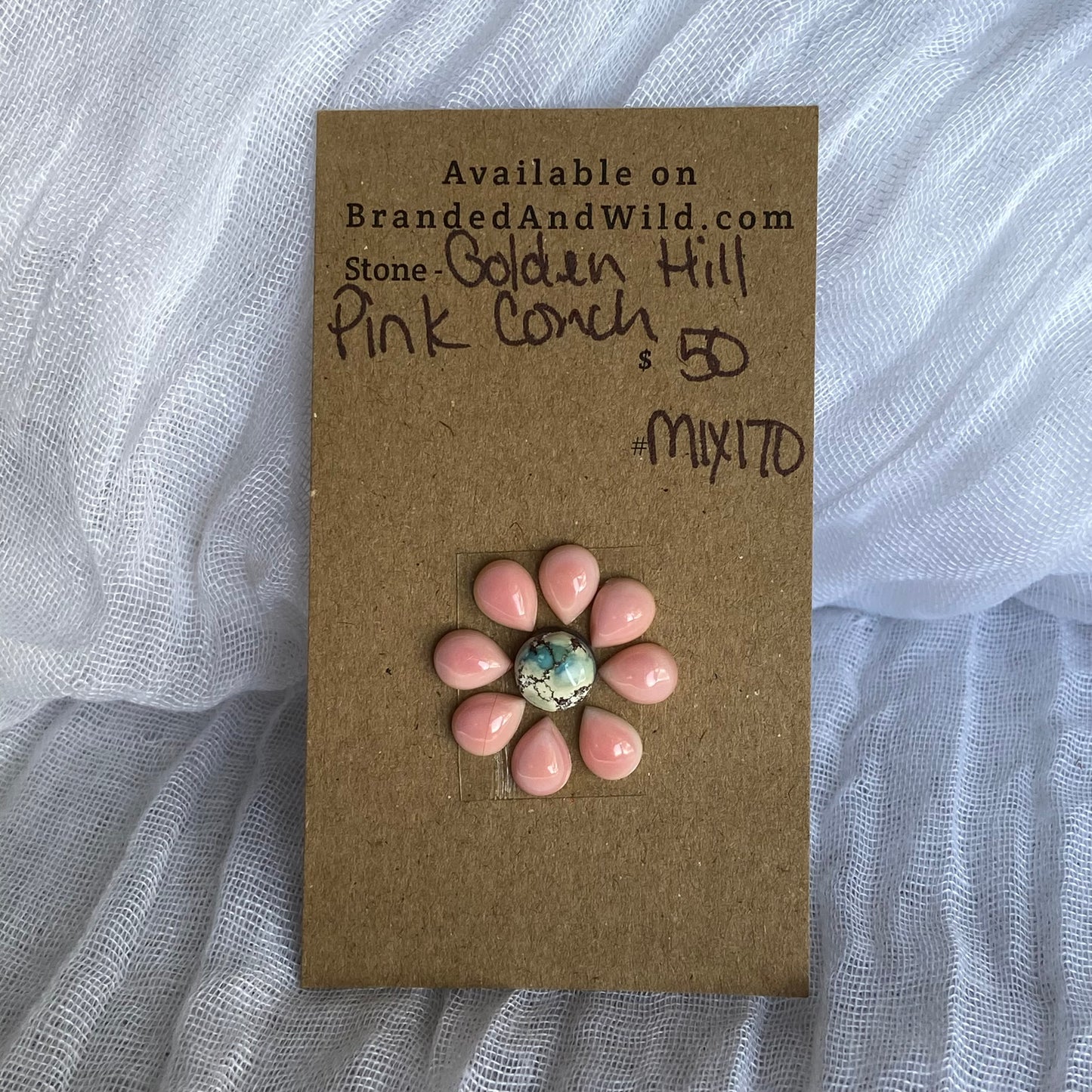 Golden Hill/Pink Conch Cabochon - Mix170